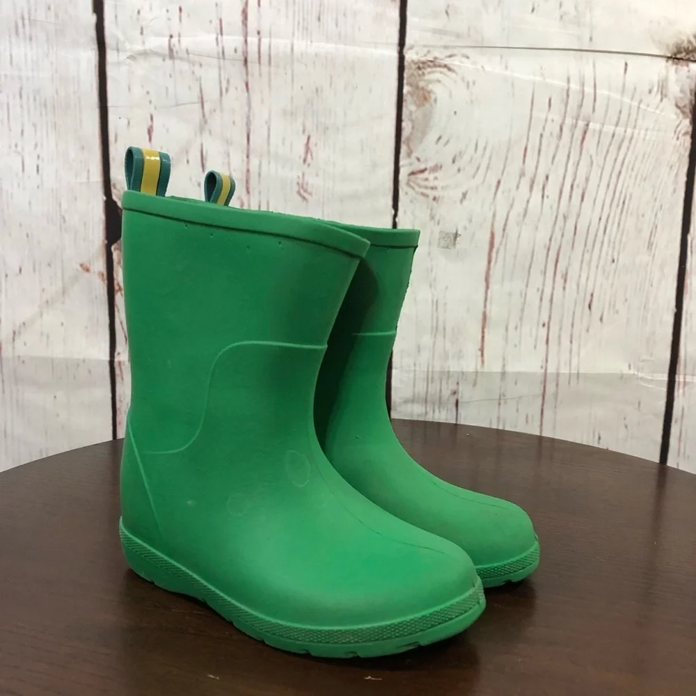 TOTES Kids Green Rain Boots - Comfortable Waterproof Boot 9-10
